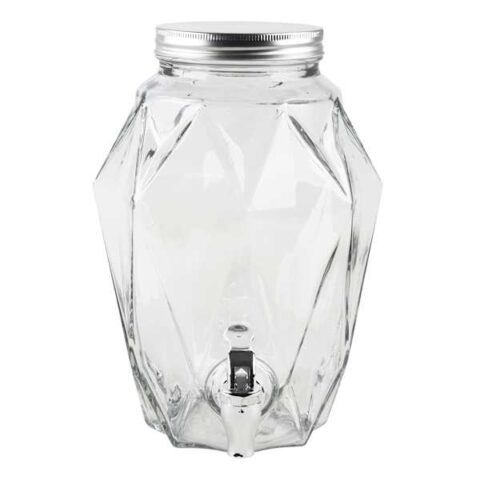1-Gallon Geo Beverage Dispenser, Clear, Glass, sold by At Home