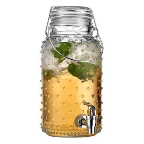 1-Gallon Hobnail Beverage Dispenser, Clear, Glass, sold by At Home