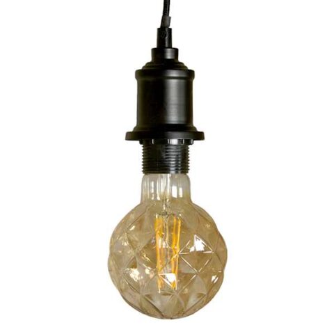 1-Pack Amber Geo Bulb, Yellow, Glass, sold by At Home