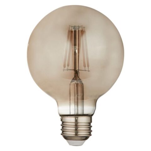1-Pack Edison Round Smoke Bulb, Grey, Glass, sold by At Home