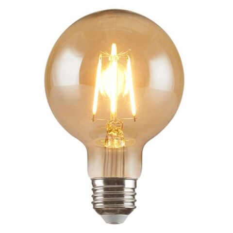 1-Pack Smoke Edison Round Bulb, Grey, Glass, sold by At Home