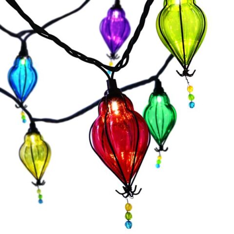 10-Count Multicolored Lantern String Lights, Metal, sold by At Home