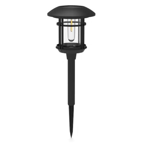10-Lumen Solar Black Filament Bulb Pathway Light, Plastic, sold by At Home