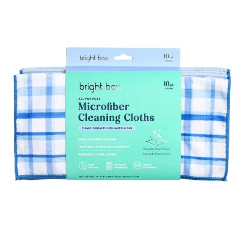 10-Pack Blue Plaid Microfiber Cloths, sold by At Home