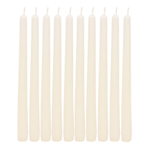 10-Pack Ivory Unscented Taper Candles, 10", White, Wax, sold by At Home