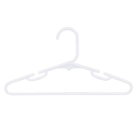 10-Pack Kids Plastic Hangers, White, sold by At Home