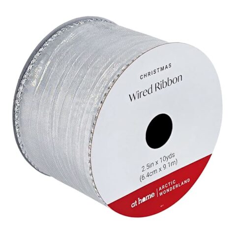 10-Yard Silver Shiny Ribbon, 2.5", Gold, Fabric, sold by At Home