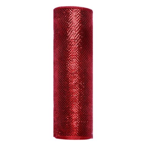 10.5" Red Mesh Ribbon, 10Yd, Synthetic, sold by At Home