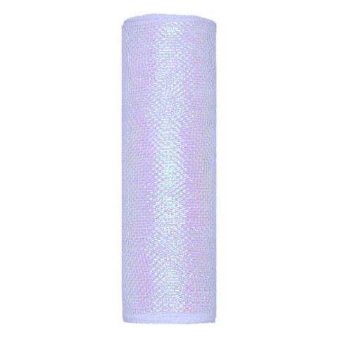 10.5" White Iridescent Mesh Ribbon, 10Yd, Polyester, sold by At Home