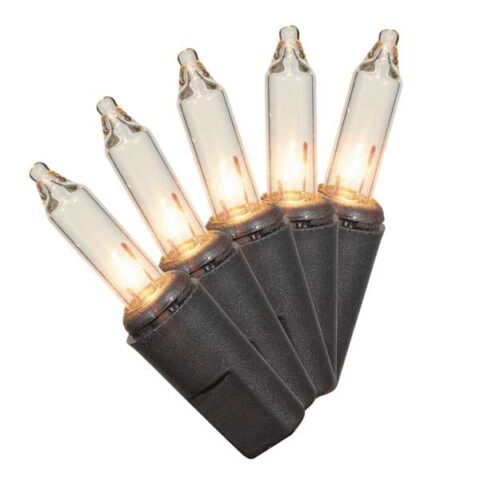 100-Count Clear Mini Lights With Black Wire, Plastic, sold by At Home
