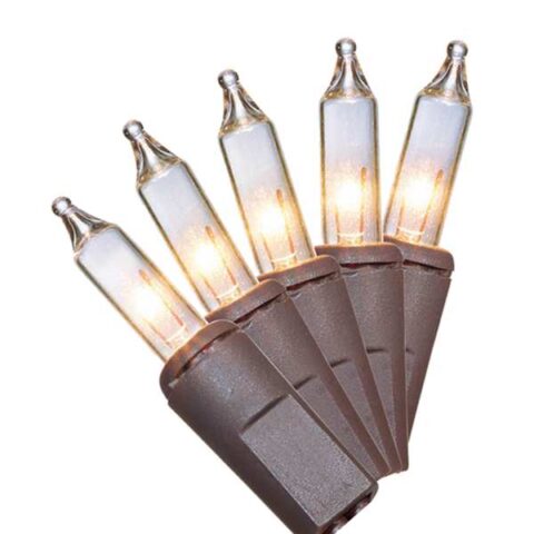 100-Count Clear Mini Lights With Brown Wire, Plastic, sold by At Home