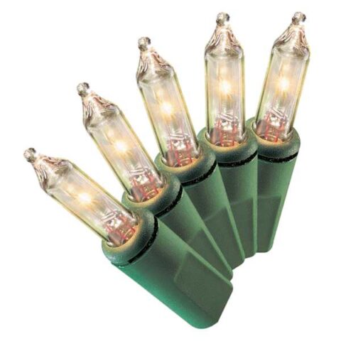 100-Count Clear Mini Lights With Green Wire, Plastic, sold by At Home