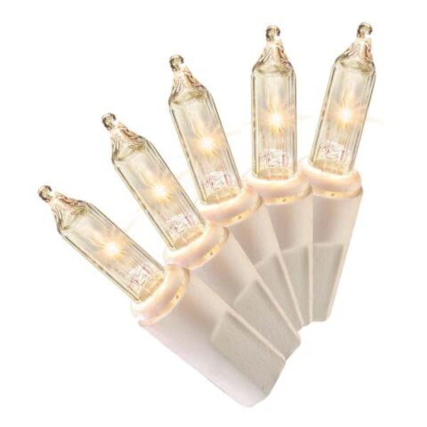 100-Count Clear Mini Lights With White Wire, Plastic, sold by At Home