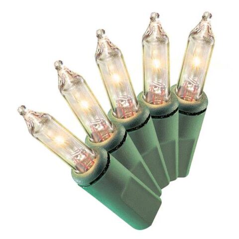 100-Count Clear String Lights With Green Wire, Plastic, sold by At Home
