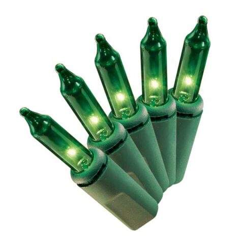 100-Count Green Mini Lights With Green Wire, Plastic, sold by At Home