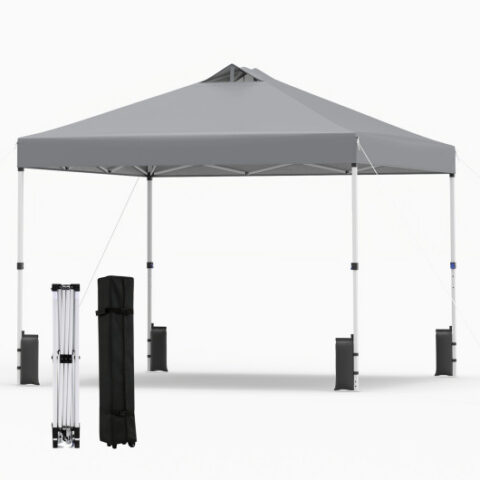 10 x 10 Feet Outdoor Commercial Pop up Canopy Tent-Gray