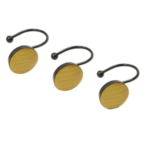 12-Pack Tao Matte Black Bamboo Shower Hooks, Metal, sold by At Home