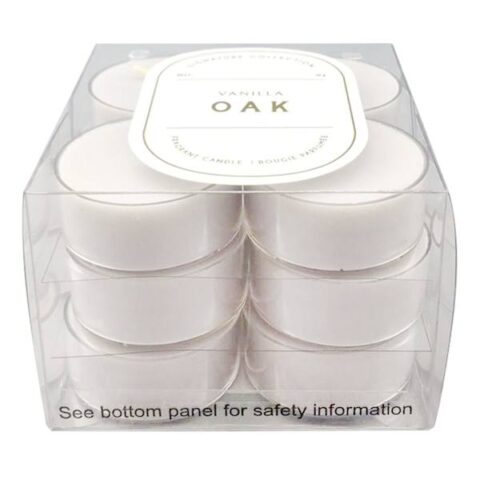 12-Pack Vanilla Oak Scented Tealight Candles, Grey, Wax, sold by At Home