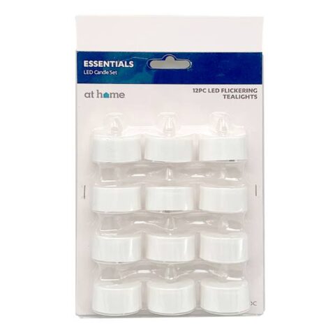 12-Pack White Led Tealight Candles, Plastic, sold by At Home