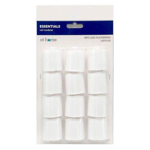 12-Pack White Led Votive Candles, Plastic, sold by At Home