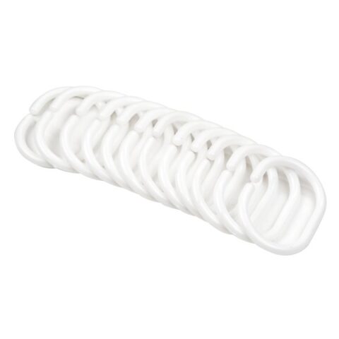 12-Pack White Plastic Shower Curtain Rings, sold by At Home