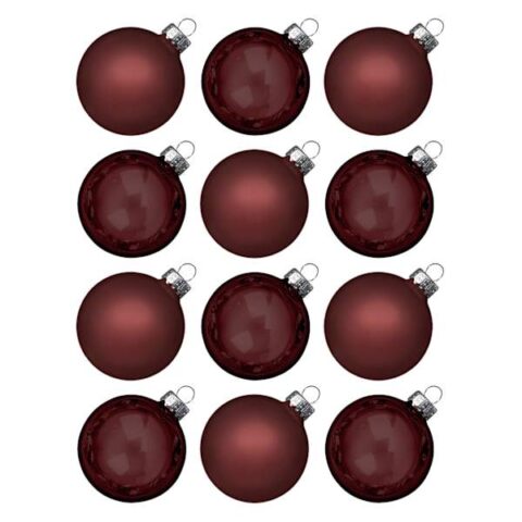 12-Piece Brown Glass Round Ornaments, 2", sold by At Home
