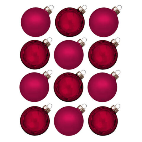 12-Piece Burgundy Glass Round Ornaments, 2", Red, sold by At Home