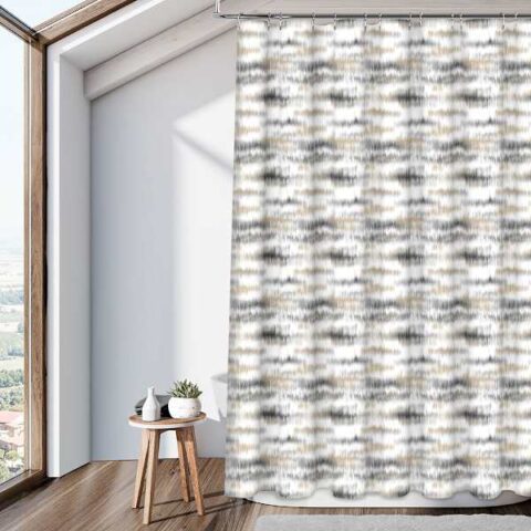 13-Piece Aura Oasis Grey Shower Curtain Set, Polyester