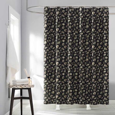 13-Piece Black Nala Shower Curtain Set, 72", Polyester, sold by At Home
