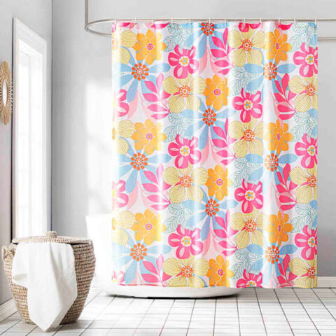 13-Piece Lola Multicolor Floral Shower Curtain Set, Polyester
