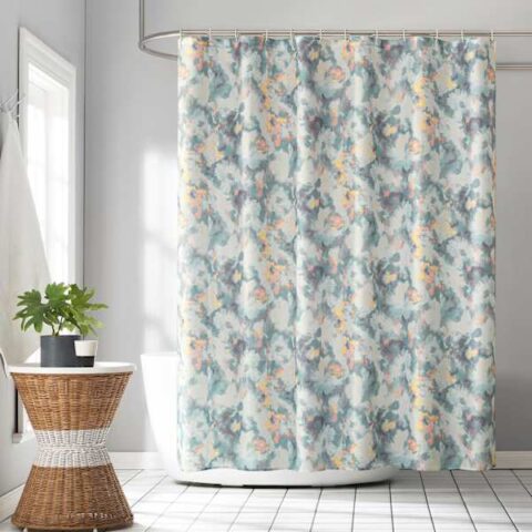 13-Piece Myla Multicolor Abstract Shower Curtain Set, Polyester