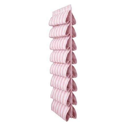 16-Pocket Fabric Hanging Shoe Organizer, Pink Stripe, sold by At Home