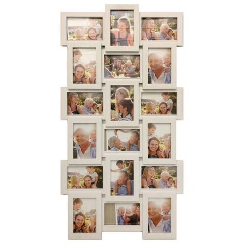18-Opening White Collage Picture Frame, Plastic