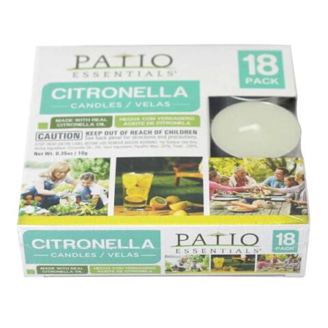 18-Pack Citronella Tealight Candles, White, Wax, sold by At Home
