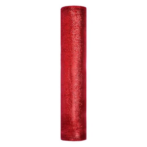 18" Red Mesh Ribbon, 10Yd, Synthetic, sold by At Home