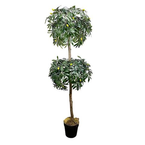 2-Ball Olive Tree Topiary, 5', Green, Polyester, sold by At Home