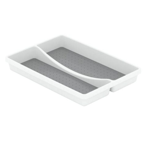 2-Compartment Plastic Cutlery Organizer, White, sold by At Home