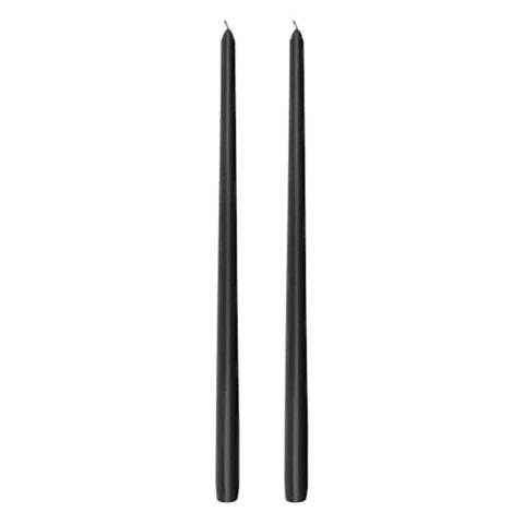 2-Count Black Taper Candles, 16", Wax, sold by At Home
