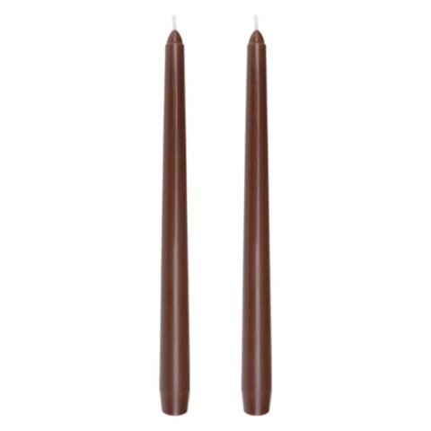 2-Count Brown Taper Candles, 10", Wax, sold by At Home