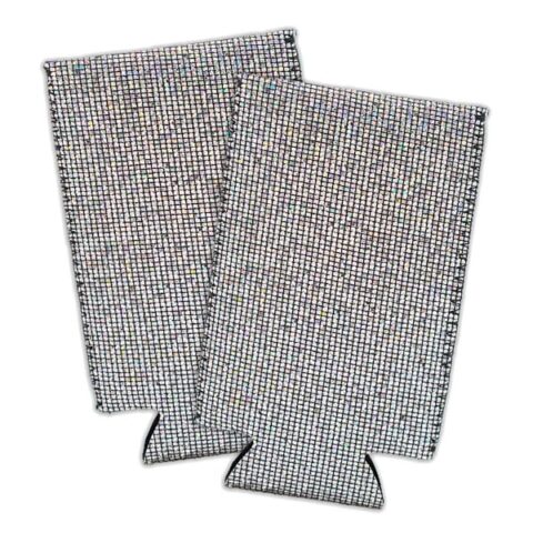 2-Count Disco Slim Can Sleeves, 9", Silver, Polyester, sold by At Home
