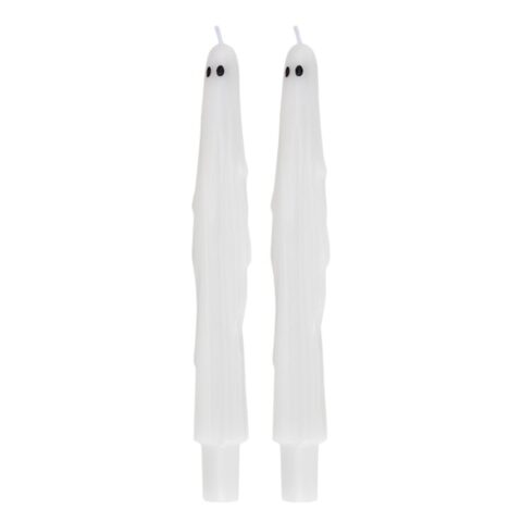 2-Count Ghost Shaped Candle, 10", White, Wax, sold by At Home