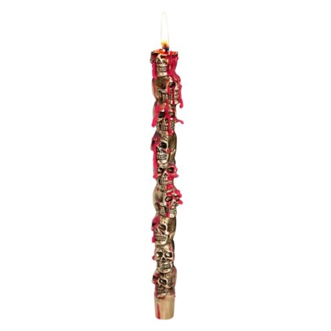 2-Count Gold Skull Bleeding Taper, 12", Wax, sold by At Home