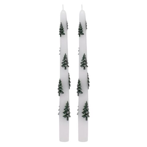 2-Count Green Christmas Tree Taper Candles, 10", Wax, sold by At Home