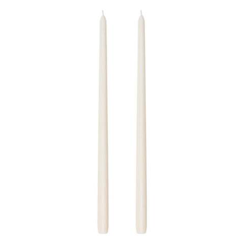 2-Count Ivory Taper Candles, 16", White, Wax, sold by At Home