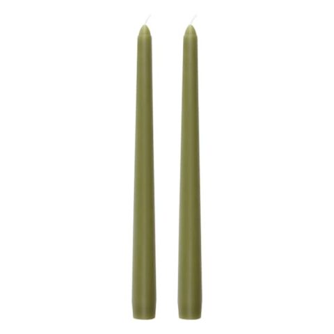 2-Count Olive Green Taper Candles, 10", Wax, sold by At Home