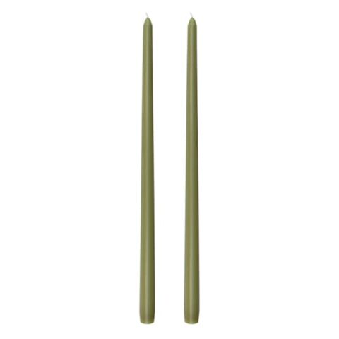 2-Count Olive Green Taper Candles, 16", Wax, sold by At Home