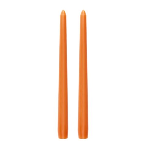2-Count Orange Taper Candles, 10", Wax, sold by At Home