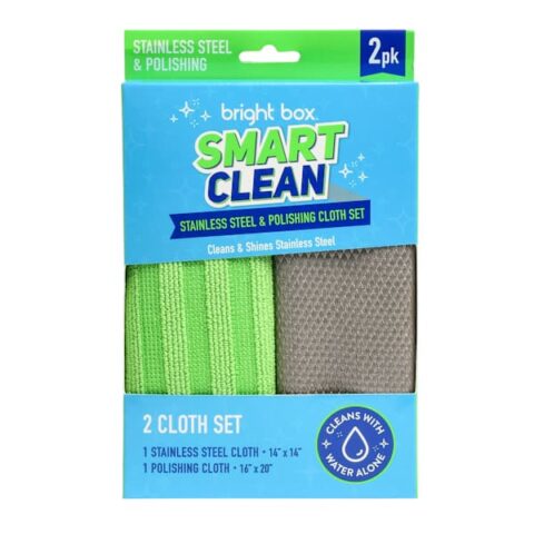 2-Count Stainless Cleaning Set, Green, Microfiber, sold by At Home
