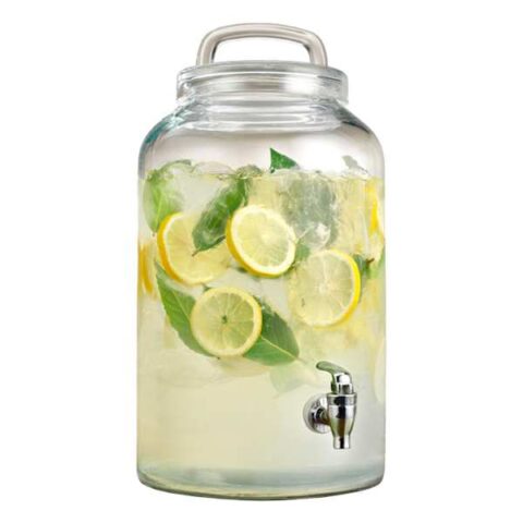2-Gallon Loop Lid Beverage Dispenser, Clear, Glass, sold by At Home