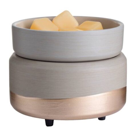 2-In-1 Gold Dip Fragrance Wax Warmer, Grey, Ceramic, sold by At Home